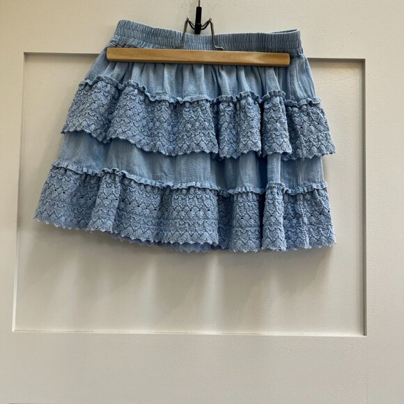 Ocean Drive Tiered Mini Skirt Size Small, Color: Pacific Blue - Picture 5 of 5